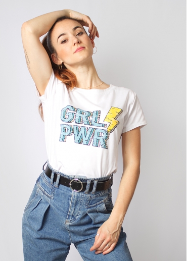 White girl power t-shirt