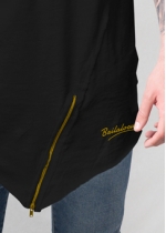Camiseta zip asimétrica negra